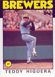 1986 Topps Baseball Cards      347     Teddy Higuera RC*
